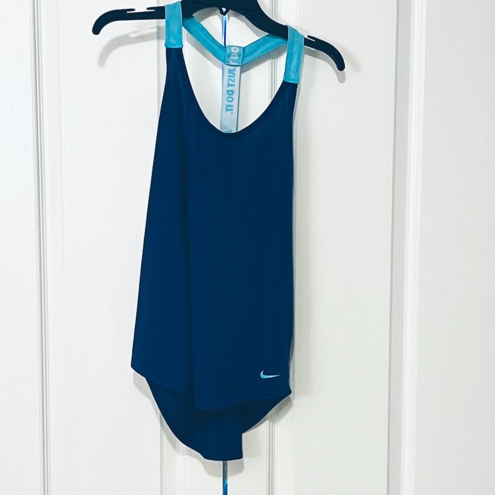 EUC NIKE DRI-FIT Elastika Royal Blue Training Tank Top, Size XS - Picture 4 of 13